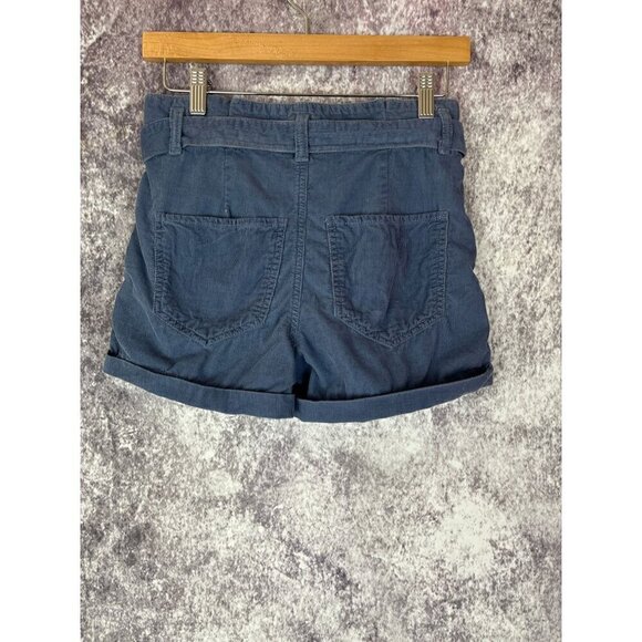 SO Blue Corduroy Cuffed Bow Pleated Short Shorts High Rise Womens 1 - Picture 3 of 10